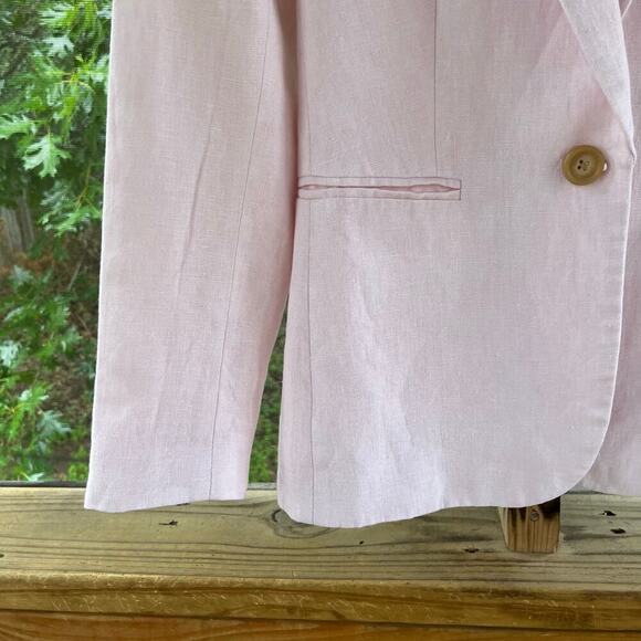 J. By J.Crew Women's Pink Linen Blazer Size 00 - Picture 5 of 9